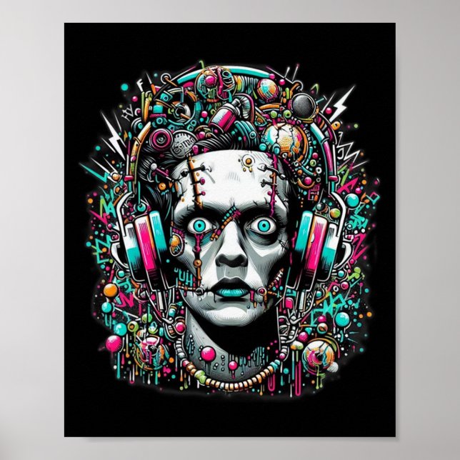 Cyberpunk-Braut Frankensteins Poster (Vorne)