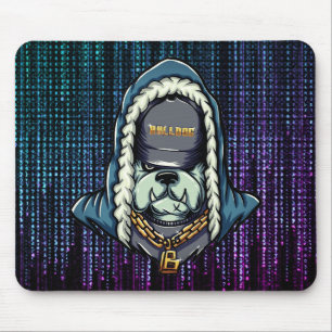 Cyberpunk Bulldog Neon-Mauspad Mousepad