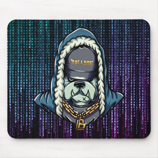 Cyberpunk Bulldog Neon-Mauspad Mousepad (Vorne)