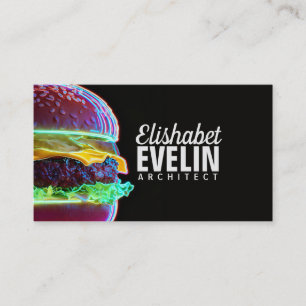 Cyberpunk Burger Glow 432 Visitenkarte