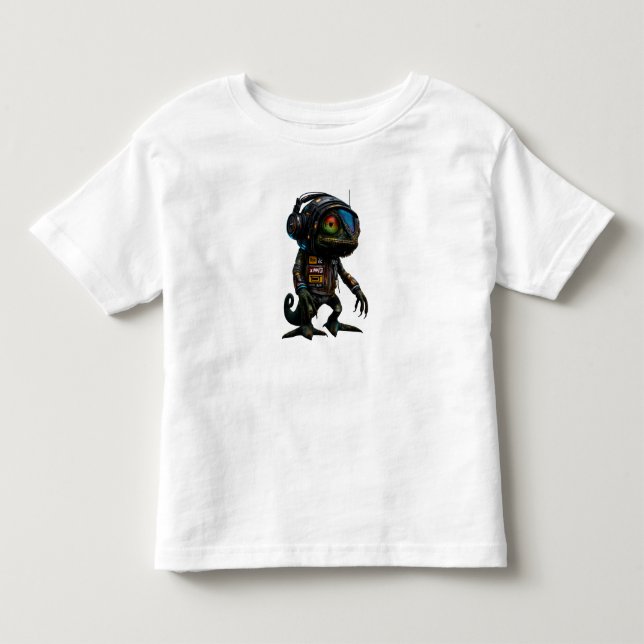 Cyberpunk Chamäleon DJ T-Shirt (Vorderseite)