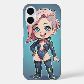Cyberpunk Chibi Girl iPhone 16 Hülle