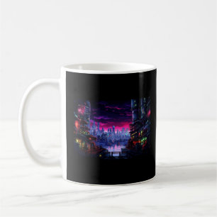 Cyberpunk City Waterfront Kaffeetasse