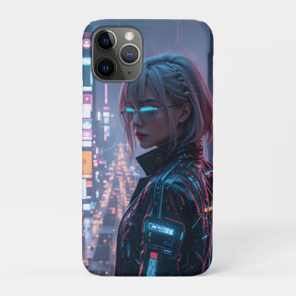 Cyberpunk Cityscape Poster Futuristische Weibliche Case-Mate iPhone Hülle