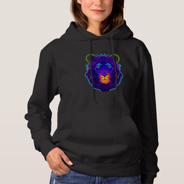 Cyberpunk Colorful Punk Leon Unique Purple Animal  Hoodie (Vorderseite)
