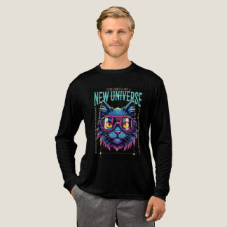 Cyberpunk Cosmic Cat T - Shirt - Neon SciFi Graphi