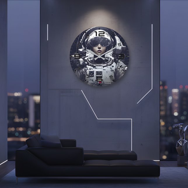 Cyberpunk Cosmic Navigator Wall Clock Große Wanduhr (Von Creator hochgeladen)