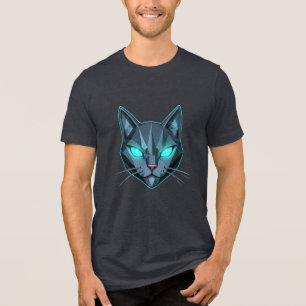 Cyberpunk Cyber Katze T-Shirt Tri-Blend Shirt