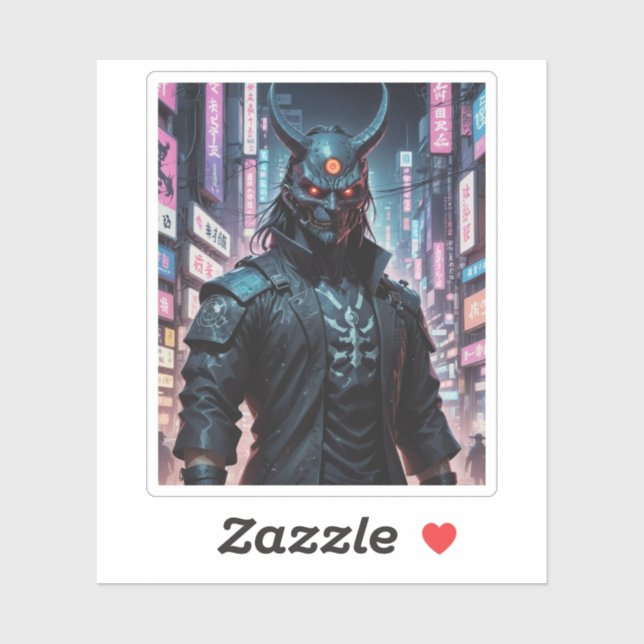 Cyberpunk Demon Samurai Aufkleber (Blatt)