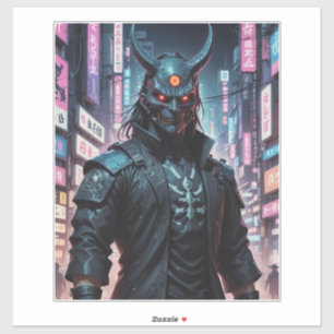 Cyberpunk Demon Samurai Aufkleber