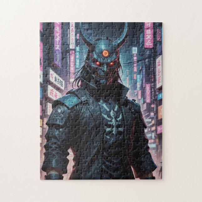Cyberpunk Demon Samurai Puzzle (Vertikal)