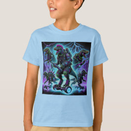 Cyberpunk-Dino-Krieger - Extreme Futuristische Din T-Shirt