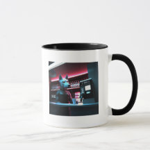 Cyberpunk Dog Barista AI Generierte Kunst