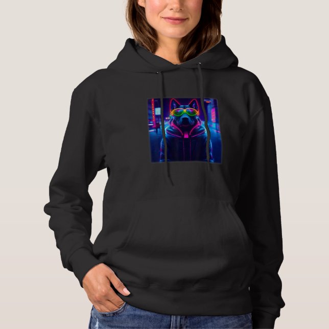 Cyberpunk Dog Sci fi Fine For Dog   Women & Men Hoodie (Vorderseite)