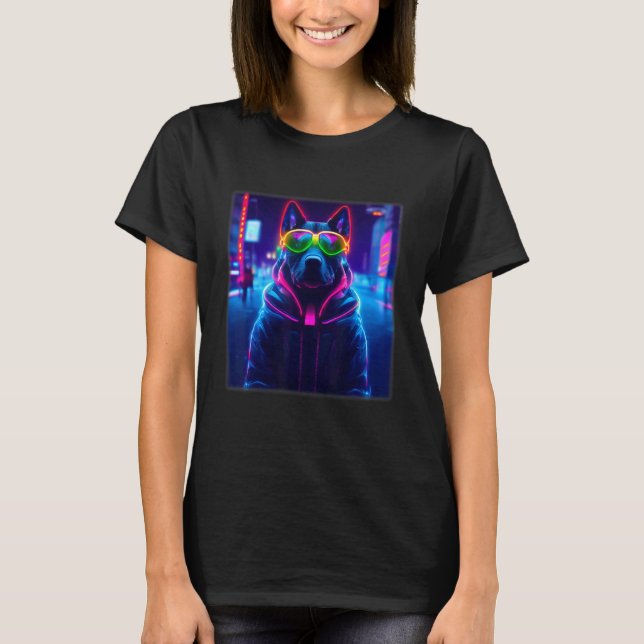 Cyberpunk Dog Sci fi Fine For Dog   Women & Men T-Shirt (Vorderseite)