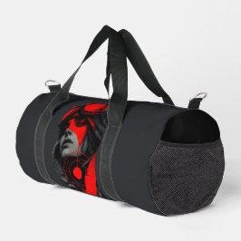 Cyberpunk Dystopian Girl Red Target Duffel Bag Duffle Bag