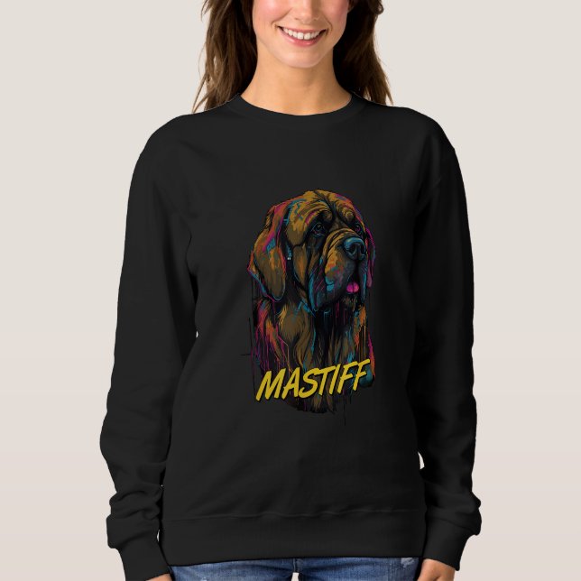 Cyberpunk English Mastiff Futuristic English Masti Sweatshirt (Vorderseite)