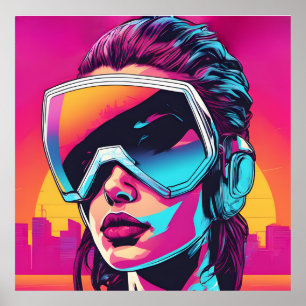 Cyberpunk-Frauen Poster