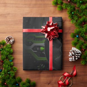Cyberpunk Gamer PC Schaltungswrap Geschenkpapier