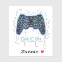  ​Cyberpunk Gaming Controller - Neon Game On Tech  Aufkleber