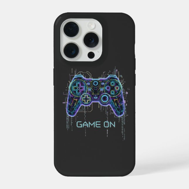  ​Cyberpunk Gaming Controller - Neon Game On Tech  iPhone Hülle (Rückseite)