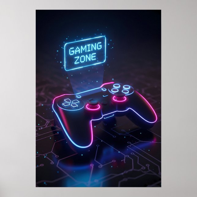 Cyberpunk Gaming Controller Poster (Vorne)
