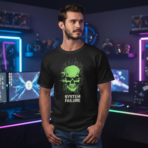 Cyberpunk Gaming Totenkopf T-Shirt Neon Gamer To