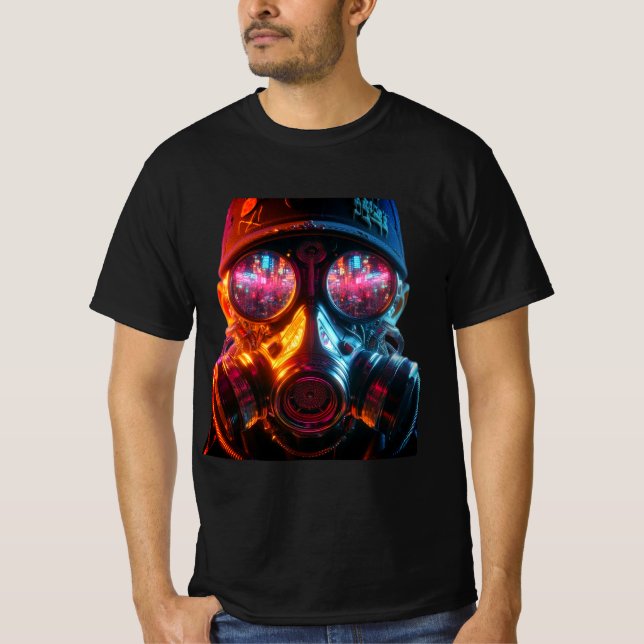 Cyberpunk-Gasmaske T-Shirt (Vorderseite)