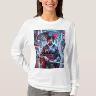 💠 Cyberpunk Geisha Assassin - Neon Shadow T - Shi T-Shirt