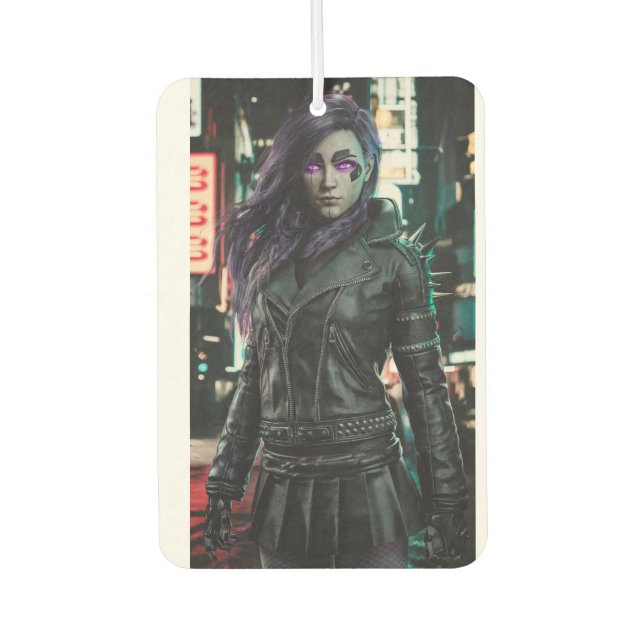 Cyberpunk Girl Autolufterfrischer (Vorderseite)