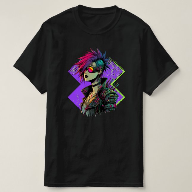 Cyberpunk Girl T-Shirt (Design vorne)