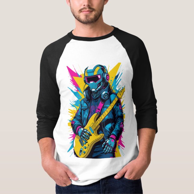 Cyberpunk-Gitarrist T-Shirt (Vorderseite)