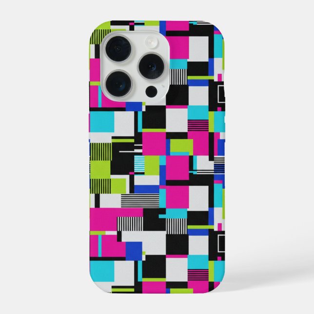 Cyberpunk-Glitch-Geometrisches-iPhone-Case iPhone Hülle (Rückseite)