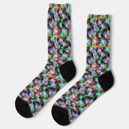Cyberpunk Glitched Signal Socks Socken