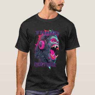 Cyberpunk Gorilla Kopfhörer T-Shirt