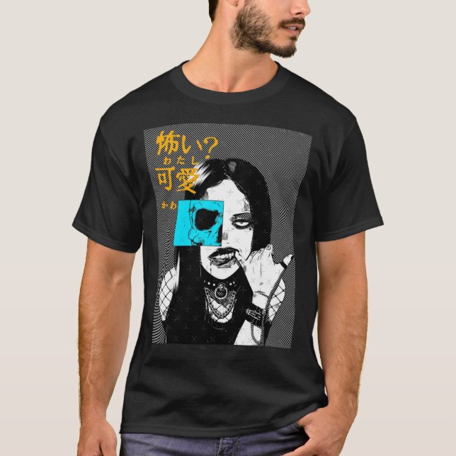 Cyberpunk Goth Style Girl funny T-Shirt (Vorderseite)