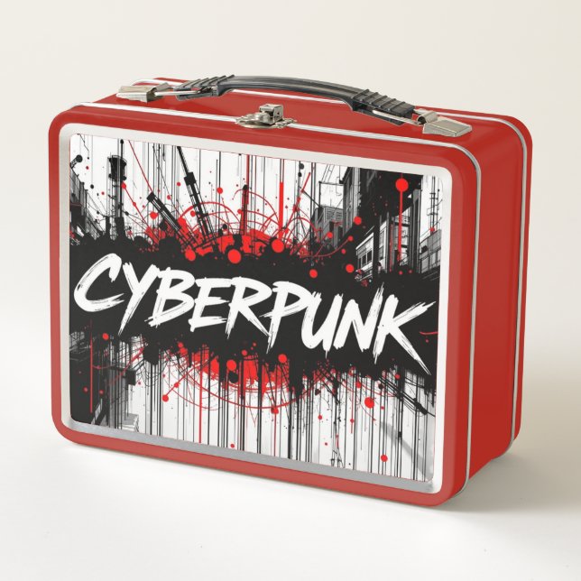 Cyberpunk Graffiti Metal Lunchbox - Streetcode (Vorderseite)