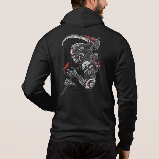 Cyberpunk Grim Sensenmann Hoodie (Rückseite)