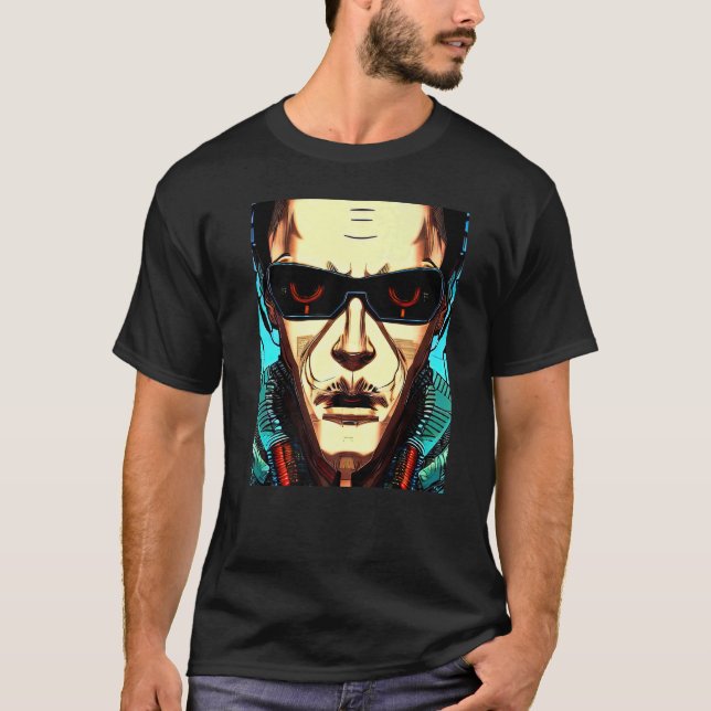 Cyberpunk Hacker Computer Geek 1 T-Shirt (Vorderseite)