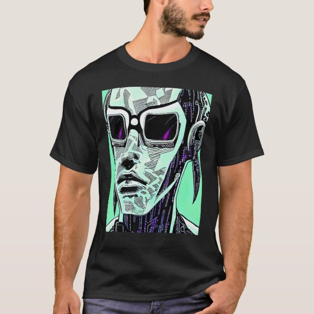 Cyberpunk Hacker Computer Geek design_5 T-Shirt (Vorderseite)