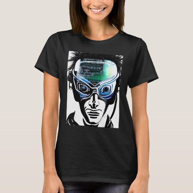Cyberpunk Hacker Computer Geek design_8 T-Shirt (Vorderseite)