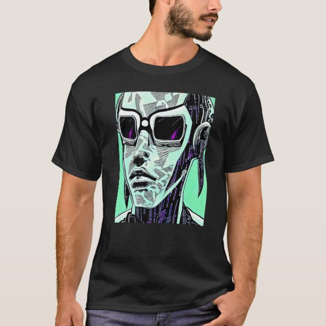 Cyberpunk Hacker Computer Geek Design Premium_5 T-Shirt (Vorderseite)