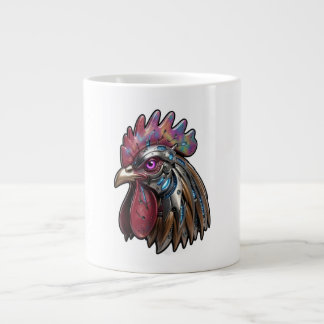 Cyberpunk-Hahn Irisierende mechanische Kunst Jumbo-Tasse