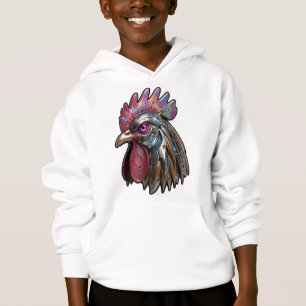 Cyberpunk-Hahn Irisierendes mechanisches Kunstwerk Hoodie