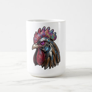 Cyberpunk-Hahn Irisierendes mechanisches Kunstwerk Kaffeetasse