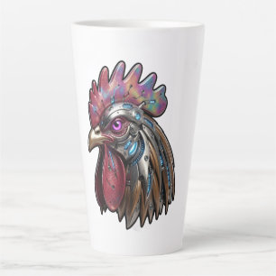 Cyberpunk-Hahn Irisierendes mechanisches Kunstwerk Milchtasse