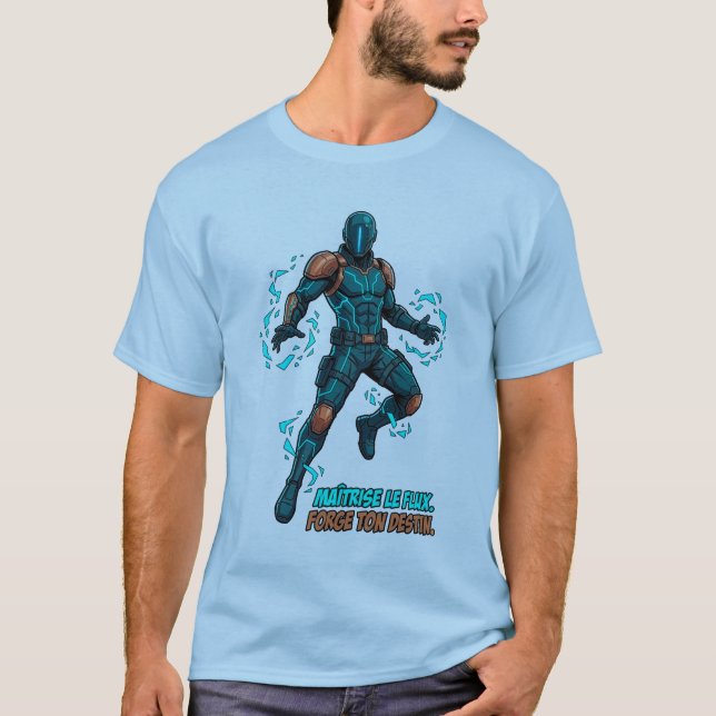 Cyberpunk-Held - Comic-Illustration T-Shirt (Vorderseite)