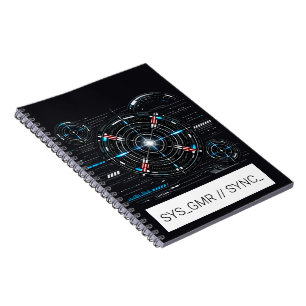 Cyberpunk-HUD-Telemetrie-Notizbuch Notizblock