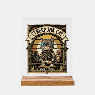 Cyberpunk-Katze Katze Cyberpunk Vintage Acrylschild