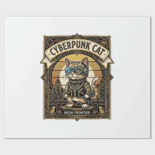 Cyberpunk-Katze Katze Cyberpunk Vintage Geschenkpapier
